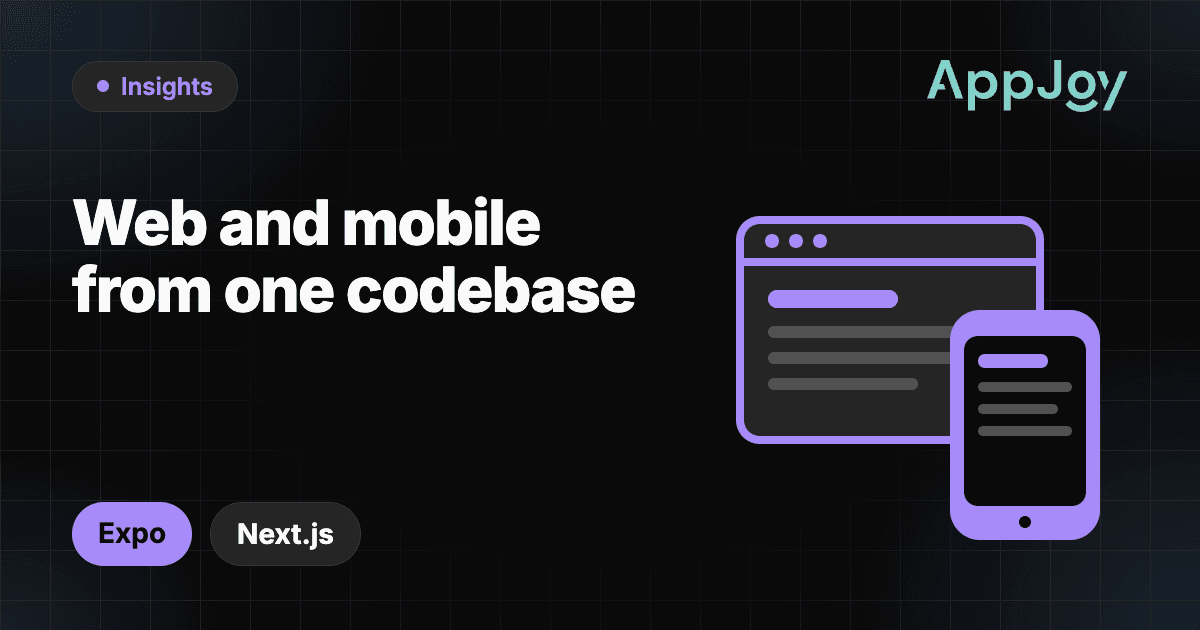 Web and mobile from one codebase: Expo, Next.js and Solito